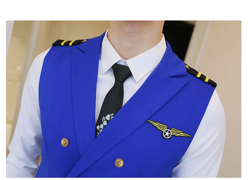 Новое платье жилеты для мужчин Epaulet Air Less Жилет двубортный Рабочая форма костюмы с жилетом Повседневный Приталенный жилет Homme 5XL