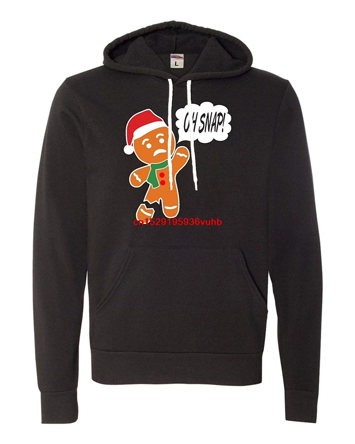 Adult Oh Snap! Funny Gingerbread Man Christmas Deluxe Super Soft Sweatshirt Hoodie |