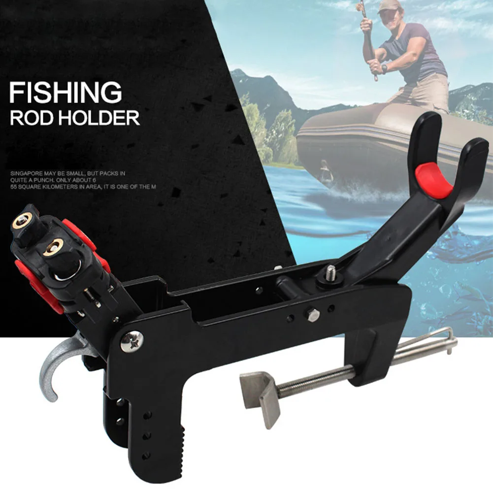 

Boat Mount Aluminum Alloy Tackle Tool Adjustable Black For Kayak 360 Degrees Rotatable Fishing Rod Holder Stand Protect Bracket