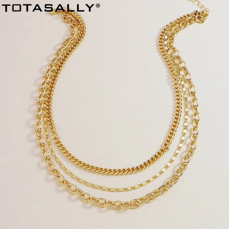 Totasally Fashion Link Chain Necklaces Layers Punk Collar Necklaces For