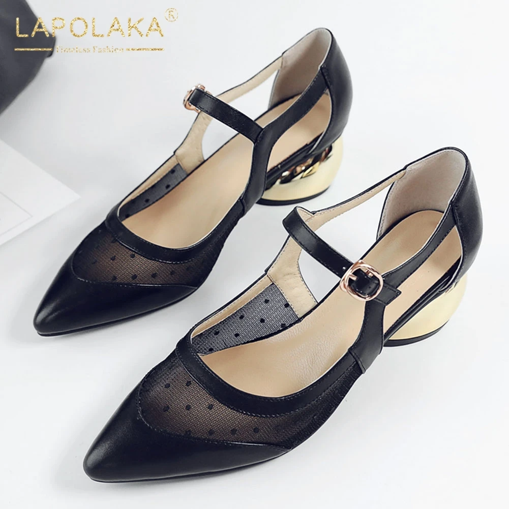 

Lapolaka New Design 2020 Genuine Leather Strange Style Summer Sandals Woman Shoes Buckle Strap Comfortable Shoes Women Sandals
