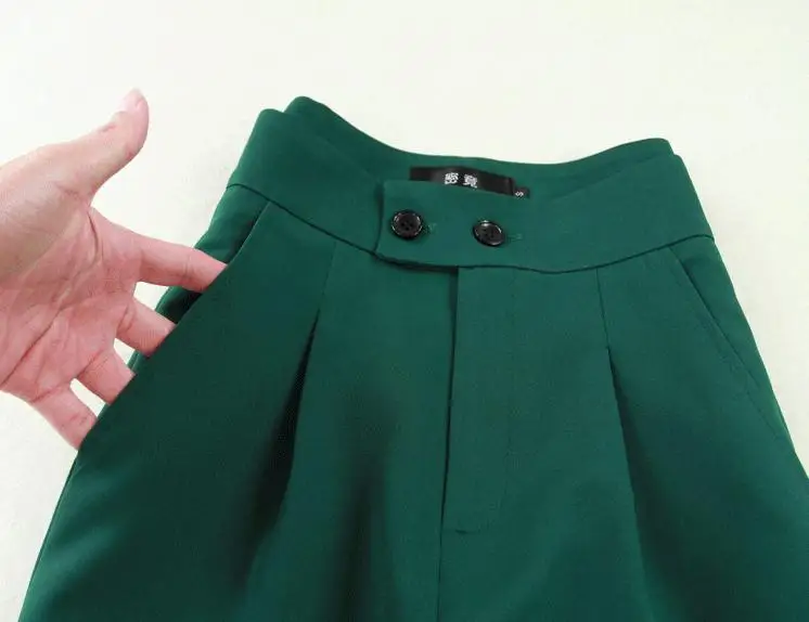 Fashion Suit Suits female Spring summer New high quality Dark green casual business suit+ wide leg pants Two-piece suit women