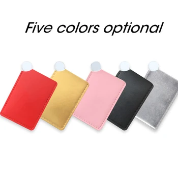 

3pcs high-grade exquisite stainless steel indestructible small mirror makeup mirror with leather case