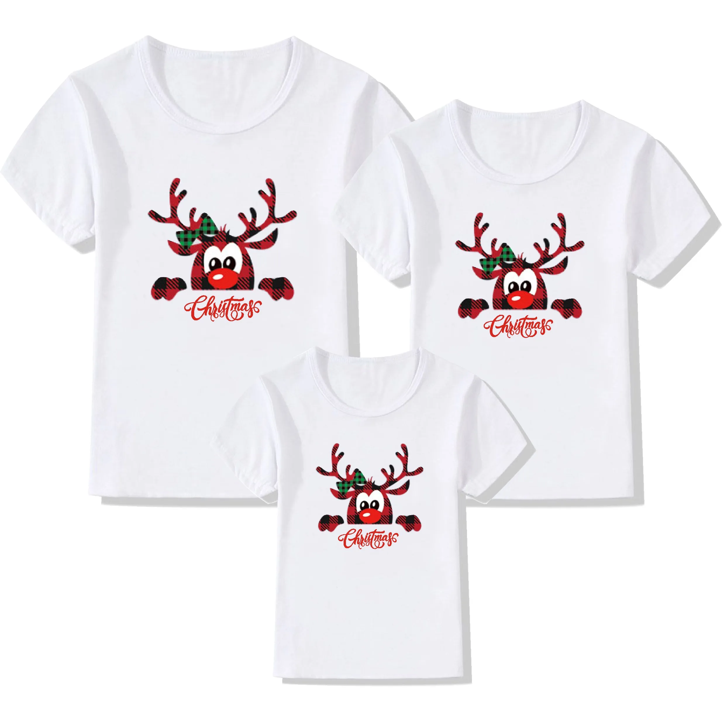 2020 Рождественская семейная рубашка одежда принт оленя новогодние одинаковые