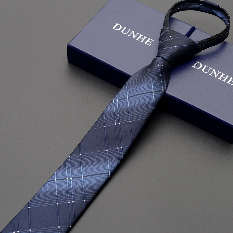 hy661 High Quality New Designers Brands Fashion Business Casual 6cm Slim Ties for Men Zipper Necktie Wedding Work with Gift Box - Цвет: hy661
