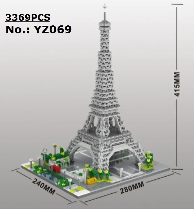 

YZ Mini Blocks Architecture Pisa World landmark Building Bricks Louvre Kids toys Eiffel Tower Model Castle for Children Gifts