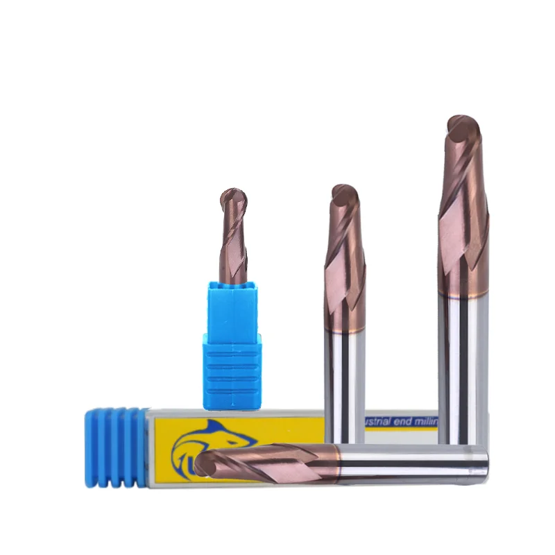 UCHEER 1pc  HRC50 2 Blade Ball Nose End Mill 8/10/12/16/20mm Tungsten Steel Milling Cutter CNC Tool Alloy Coating