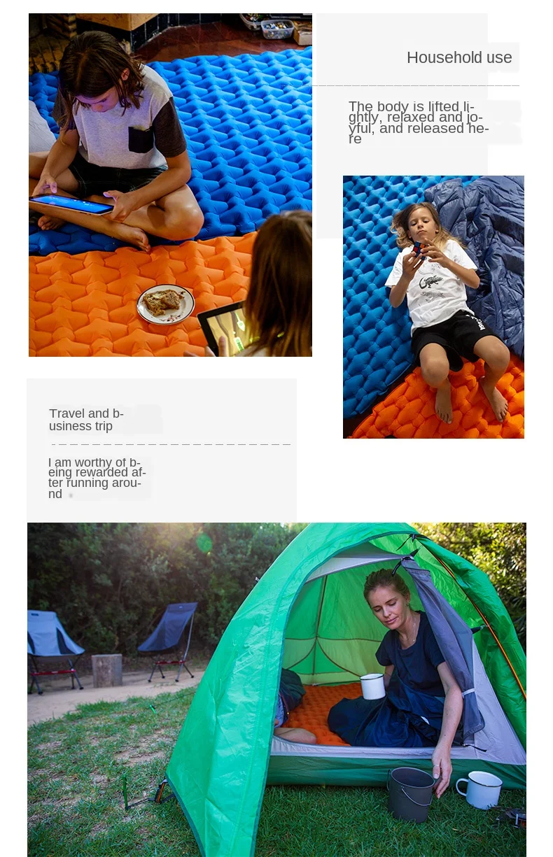 Colchão de ar Cama de ar Esteira de Acampamento Almofada de Dormir Ultraleve ao ar Mat com Pillow Naturehike Livre Moistureproof Camping Almofada Inflável 35 livre moistureproof almofada inflável esteira de ar