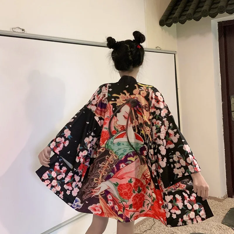 Japanese Kimono Women 2025 Cardigan Beach Traditional Cosplay Yukata Female Obi Haori Clothing