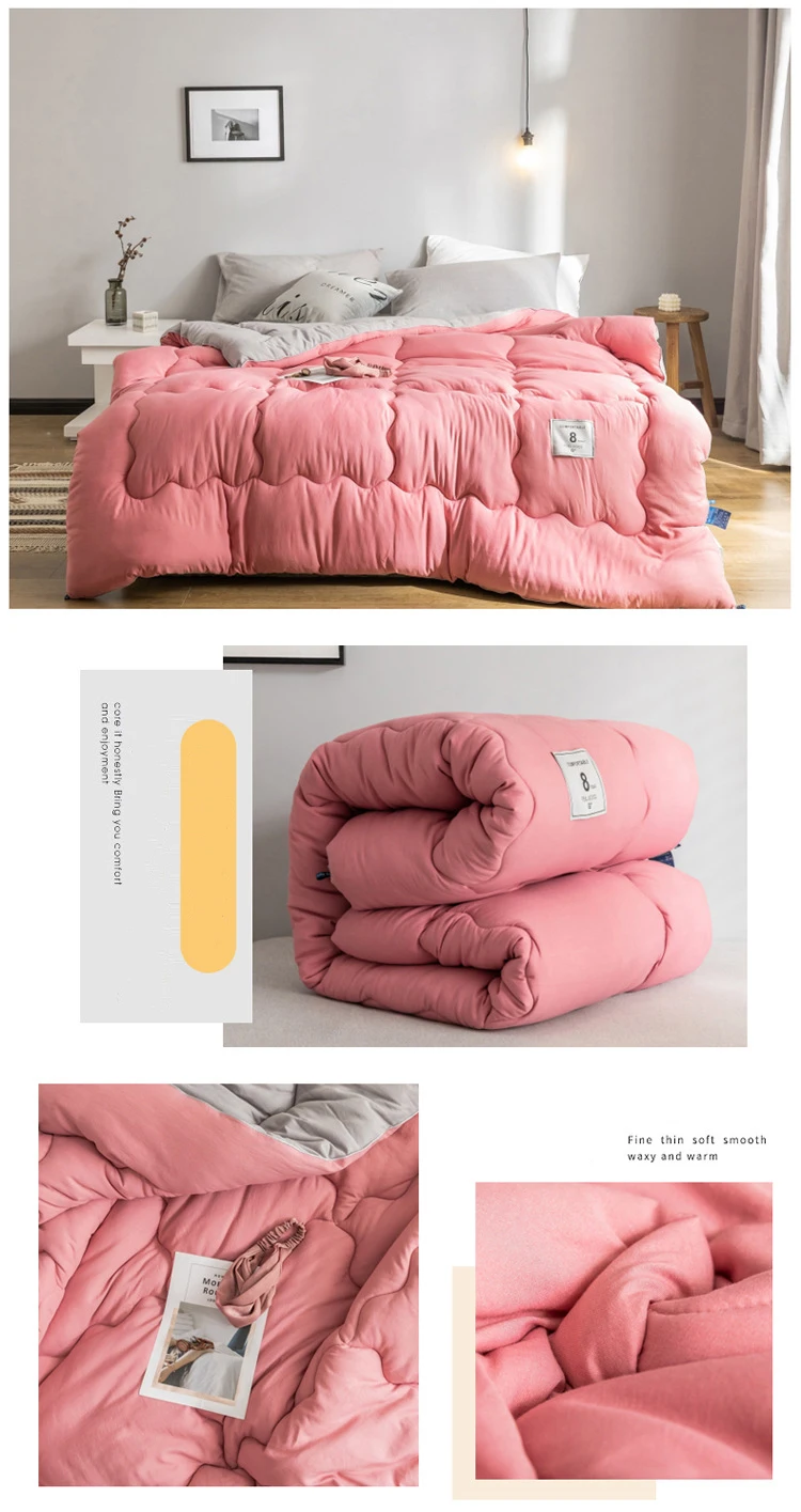 Новое Утепленное зимнее теплое хлопковое домашнее удобное стеганое одеяло однотонное бархатное стеганое одеяло