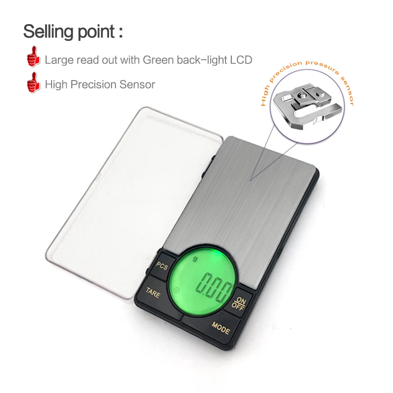 Digitale Präzisions-Taschenwaage für Schmuck mit großem LCD-Display und Hintergrundbeleuchtung, 500 g in 0,01 g-Schritten, Gramm-Skala_voghion.com