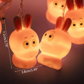 

Warm White Light LED Easter Rabbit Shape String Light Copper Wire Battery Power