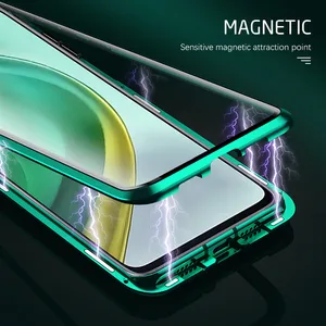 Image 4 - Flip magnetico in metallo a copertura totale a 360 ° per xiaomi mi10t mi 10 t 10 t pro 5g custodia protettiva in vetro temperato a doppia faccia 6.67