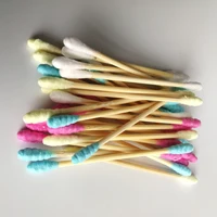 100Pcs/Pack Colors Double Head Cotton Swab Women Makeup Cotton Buds Tip for Wood Sticks Nose Ears Cleaning Health Care Tools 2