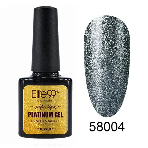 Elite99 Гель-лак для маникюра Полупостоянный Vernis верхнее покрытие УФ светодиодный 10 мл гель покрытые лаком ногти искусство Блестящий УФ лак для ногтей с блестками лак - Цвет: 58004