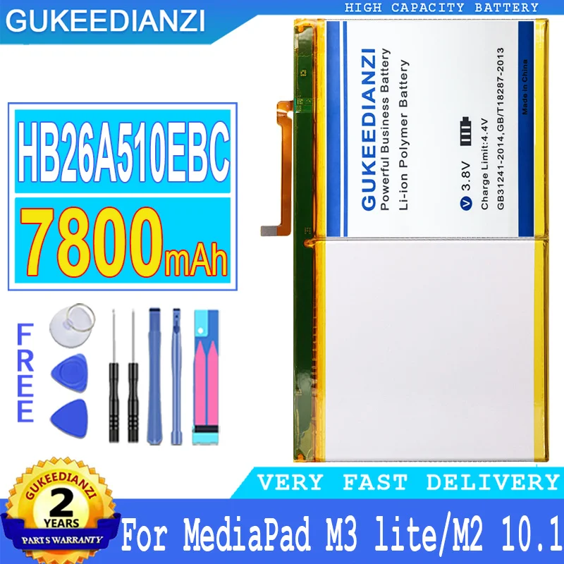 7800mAh GUKEEDIAN Battery HB26A510EBC For Huawei MediaPad M3 Lite 10 