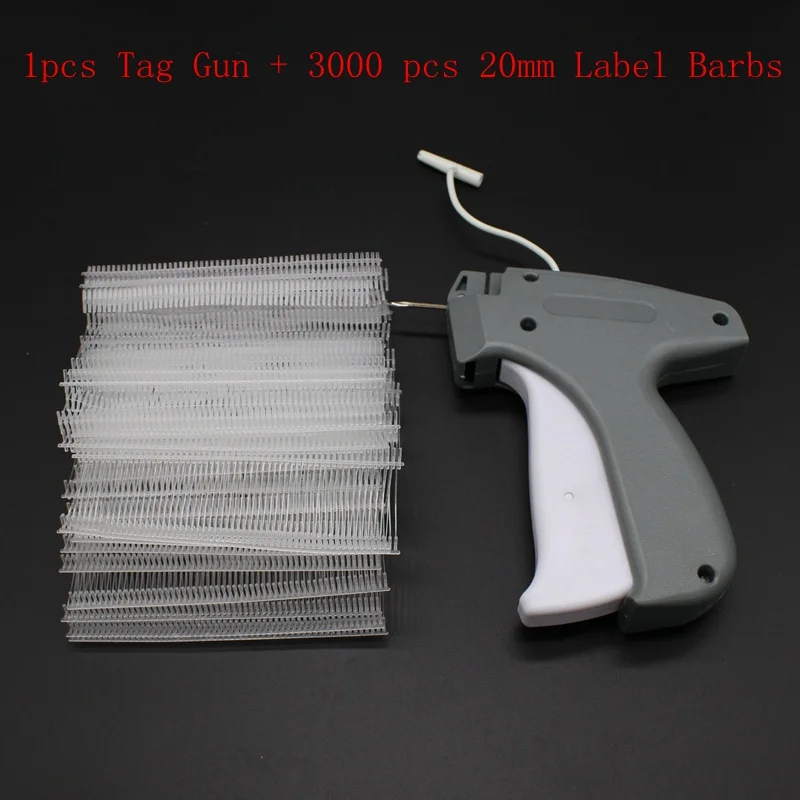 1pcs Tag Gun + 3000 Pcs 20mm Label Barbs /clothes Label Tagbarbsgarment