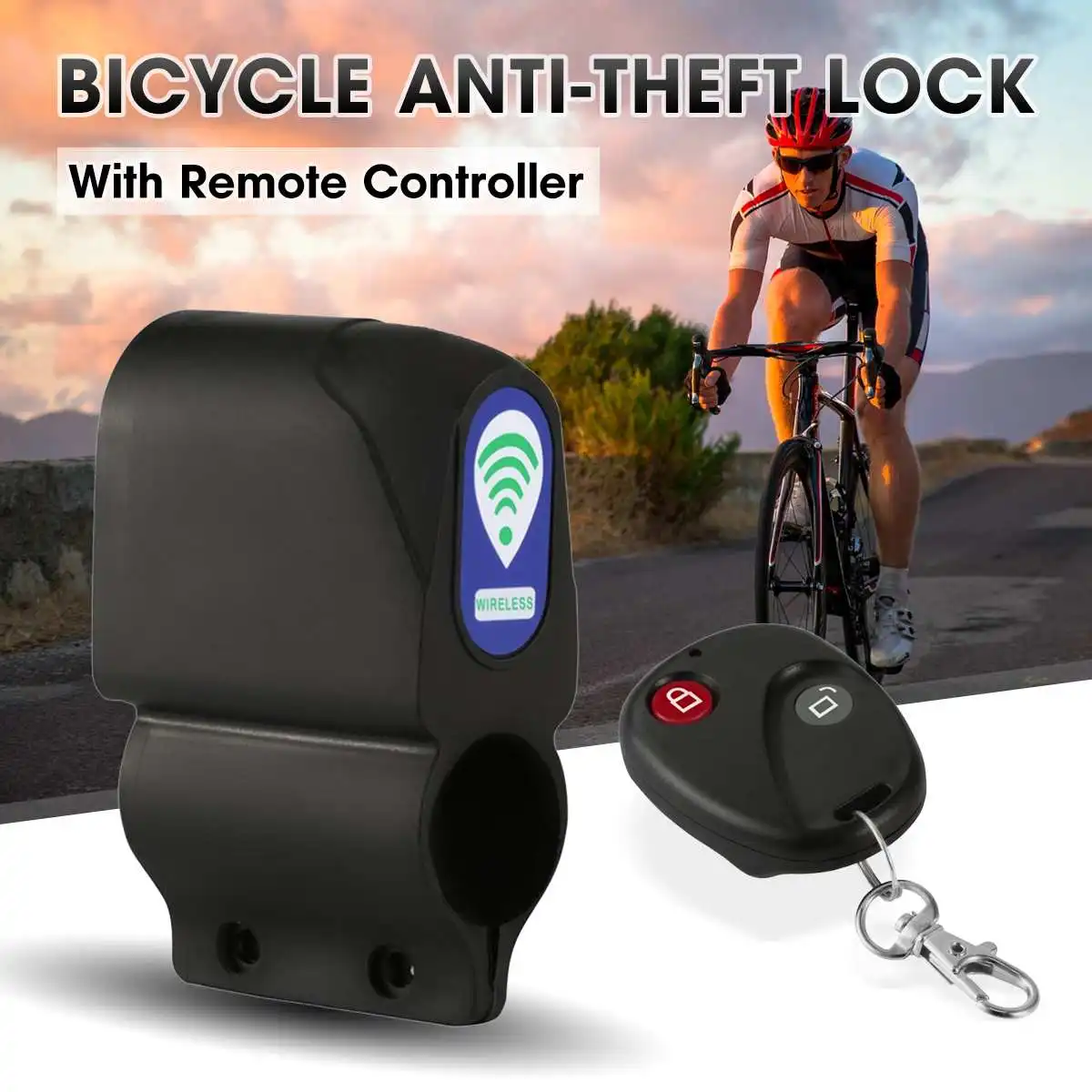 

Bicycle Alarm Lock Anti-theft Lock With Remote Controller Riding Cycling Security Lock Vibration Alarm Bike Lock Accessories