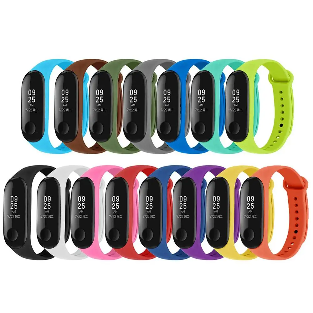 15 Colors 15 шт. силиконовый ремешок для часов, сменный ремешок для mi Band 4, умный ремешок для mi Band 3, силиконовый ремень для Xiao mi Band - Color: 15 Colors
