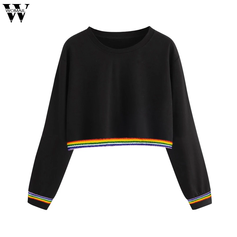 Женская Спортивная толстовка Womail однотонная с длинным рукавом и лентой