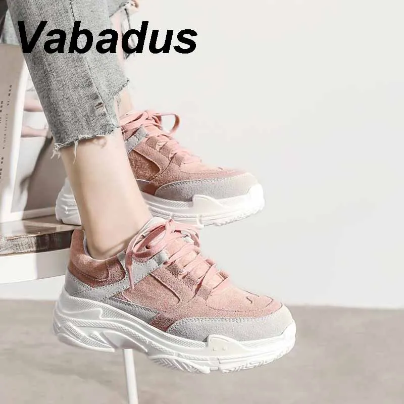 Vabadus/Новинка женские кроссовки женская обувь на плоской платформе толстой