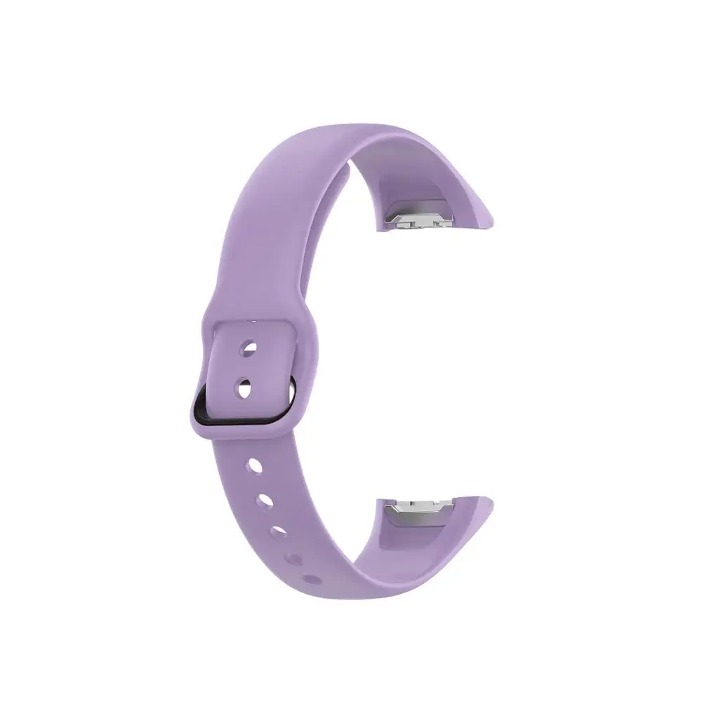 Из нержавеющей стали разъем спортивный браслет ремешок для samsung Galaxy Fit SM-R370 SM R370 силиконовый Смарт Браслет ремешок для часов - Цвет: light purple