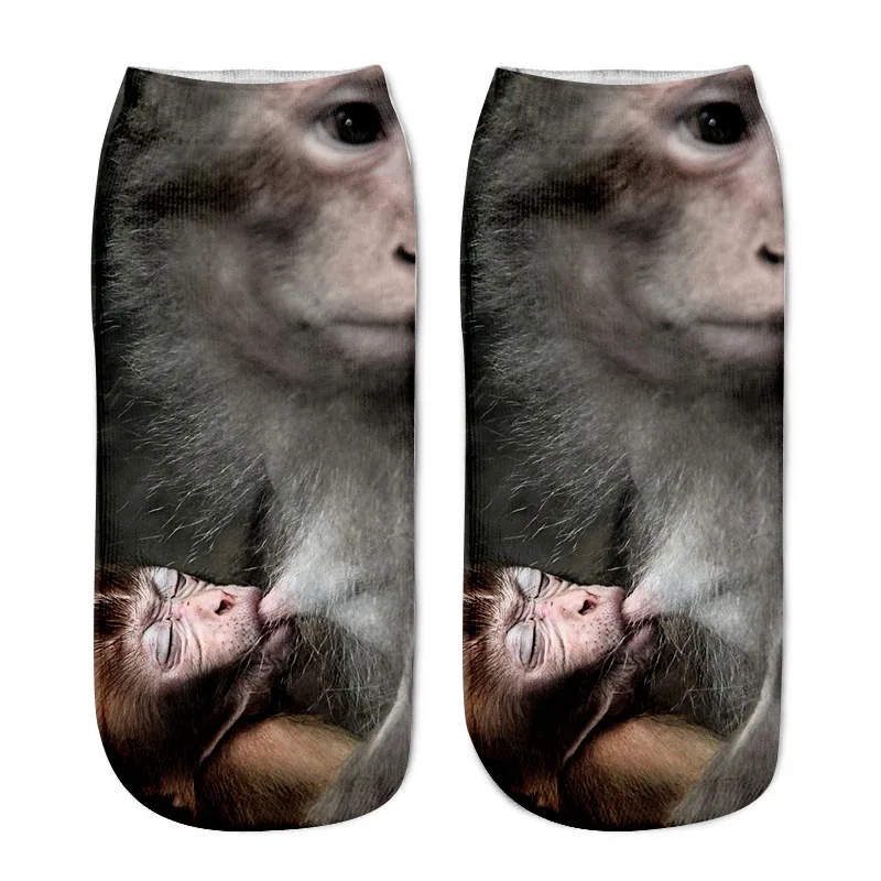 Модные Милые 3D Носки с рисунком крутой обезьяны Sox женские носки Chaussette Animal Веселая 3D-печать носки до лодыжки унисекс художественные носки - Цвет: 8
