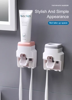 

Automatic Toothpaste Dispenser Wall Mount Dust-proof Toothbrush Holder Lazy Toothpaste Squeezer Home Bathroom Accessories