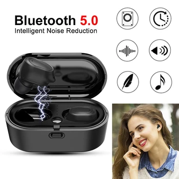 

Hot 6D Surround Bluetooth Earphone TWS Dual Mini Earbuds Waterproof Noise Reduction Headset Portable Sport Wireless Headphones