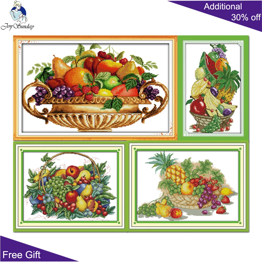Корзина для фруктов Joy Sunday вышивка крестиком J126(5) J130(6) J144(2) J188 корзина с штампом и