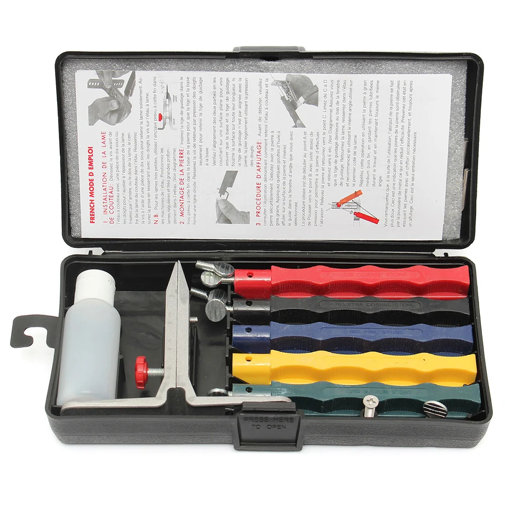 

Fix-Angle Cutter Sharpener Professional Kitchen Sharpening System + 5 Whetstone