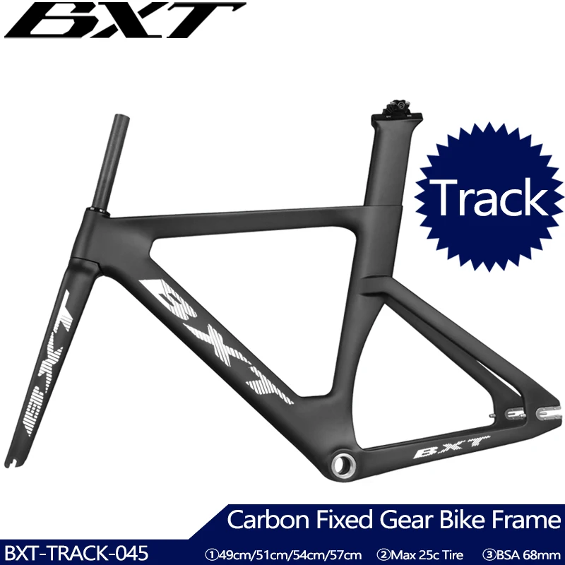 Fourche Avant Vélo Carbone Rigide 28 Pouces - Course, Fixie, Singlespeed - Noir Brillant