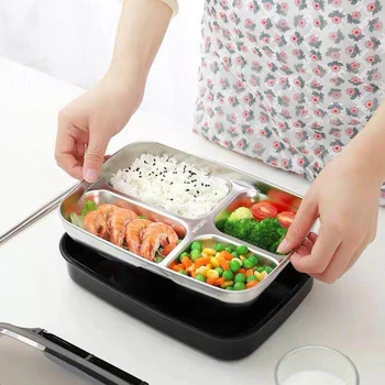 

Portable Stainless Steel Lunch Box 2020 New Hot Japanese Style Compartment Lunch Container Kitchen Leakproof Food Container
