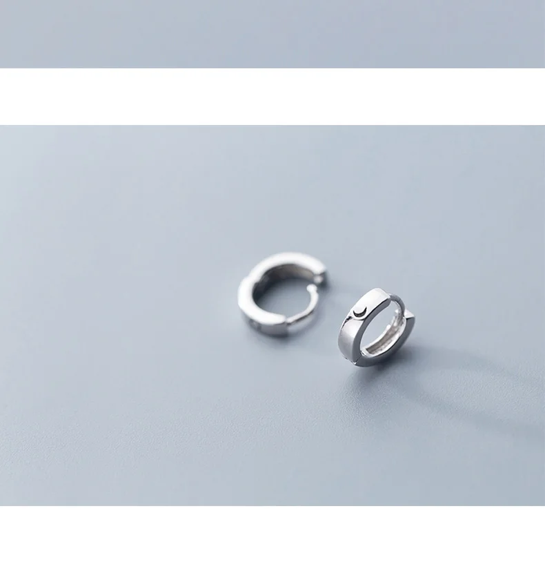 Trusta минималистский натуральная 925 пробы серебро Милые простые солнце и луна маленькая серьга-кольцо для Для женщин Одежда для девочек-подростков, ювелирное изделие, подарок DS1772