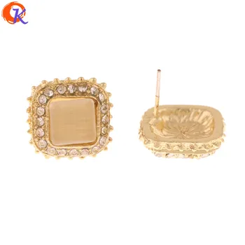 

Cordial Design 50Pcs 15*16MM Jewelry Accessories/Hand Made/DIY Making/Cat Eye Effect/Earring Findings/Rhinestone Earrings Stud