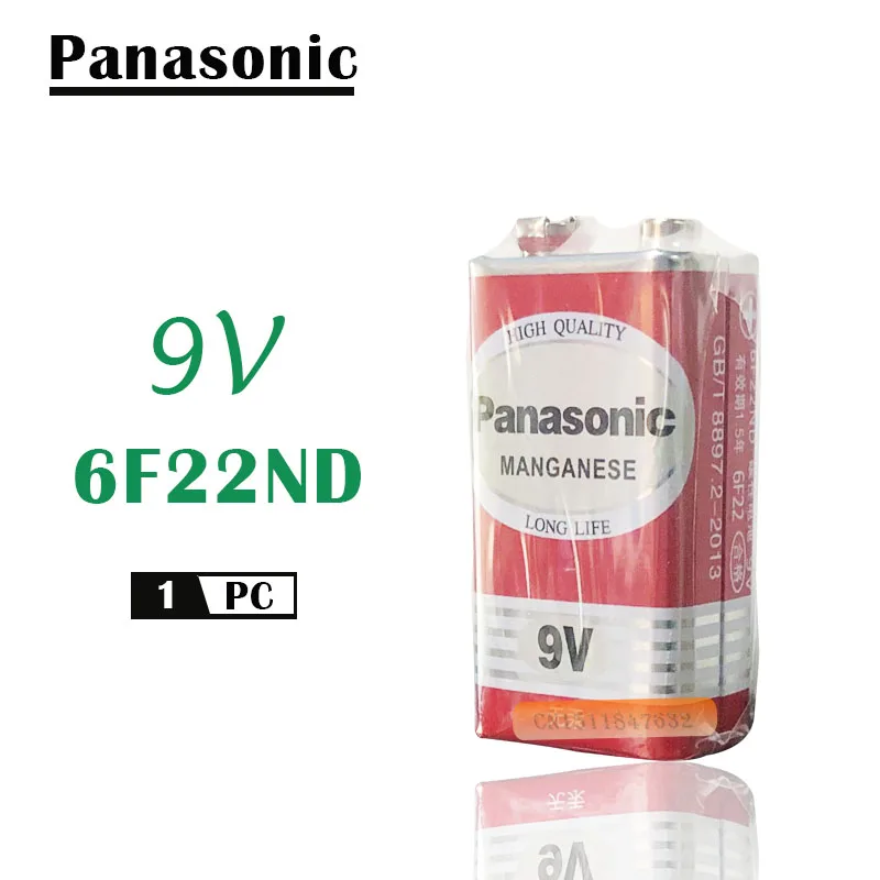 1 шт. Panasonic Greencell типа PP3 6F22 6LR61 MN1604 9V Блок Heavy Duty сотовый Батарея