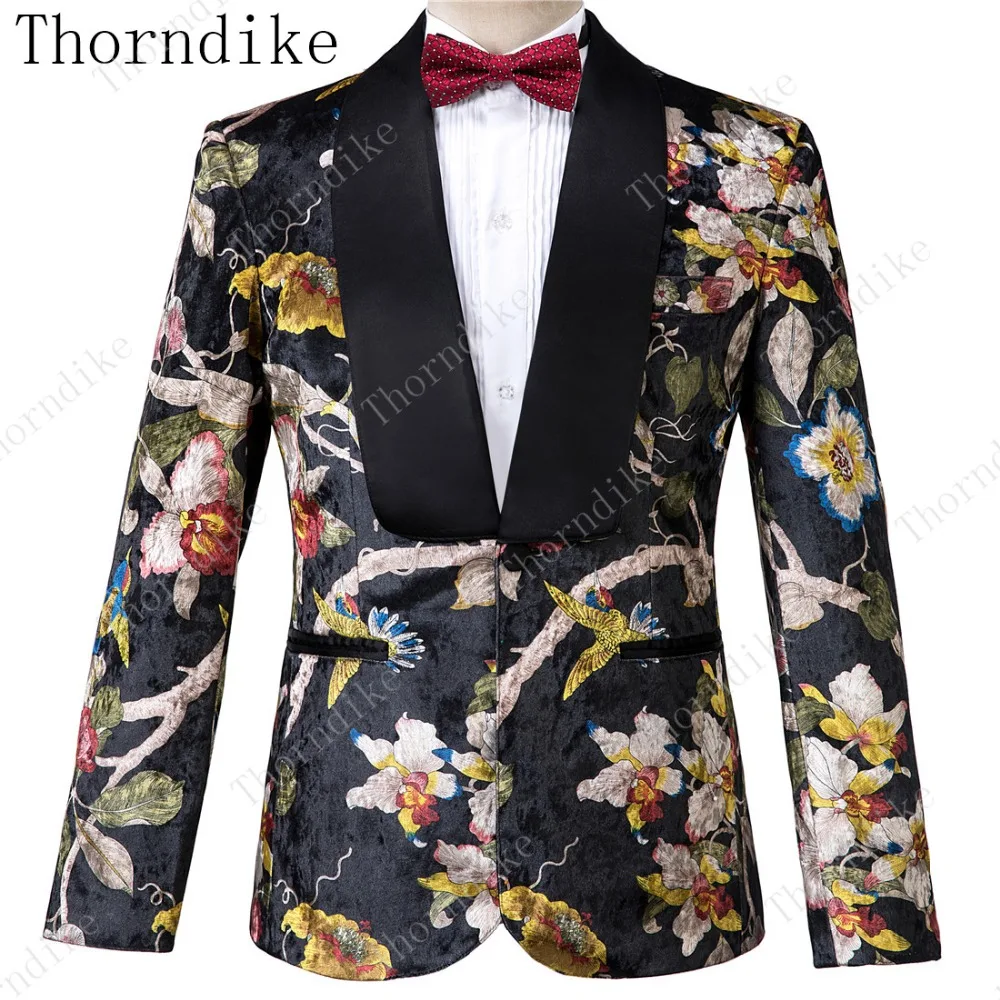 Свадебные костюмы для мужчин Slim Fit мужские деловые повседневные Костюмы жениха Формальные Красочные цветы черный лацкан Лучший мужской костюм лучшее качество