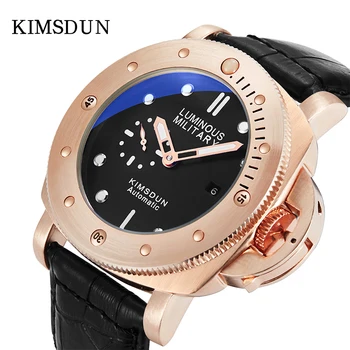 

KIMSDUN 2019 New Top Luxury Brand Fashion Personality Big Dial Men Automatic Mechanical Watch Rose Gold Clock Militare Watches