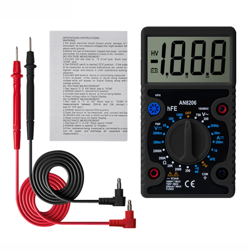 

Parts Multimeter Voltmeter Measurement Tester Detector Tools Replacement Black