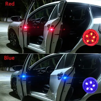 

2PCS 5LED Car Door Red/blue Warning Light Door Anti-collision Light Rear Sensor Light No Wiring DC12V