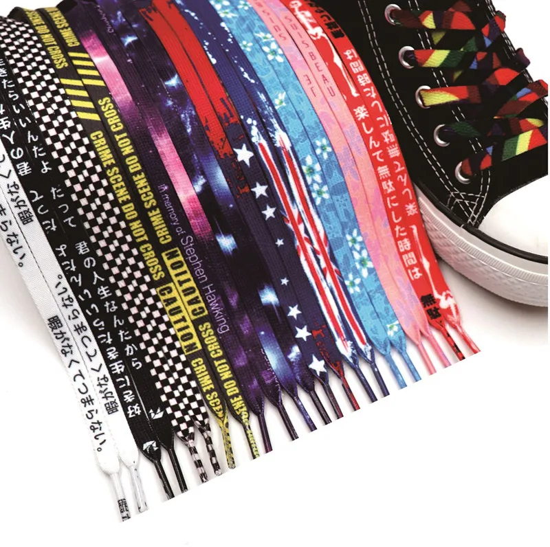 1 пара Высокое качество 120 см Звездные красочные шнурки баннер с буквами узор спортивные шнурки Новинка