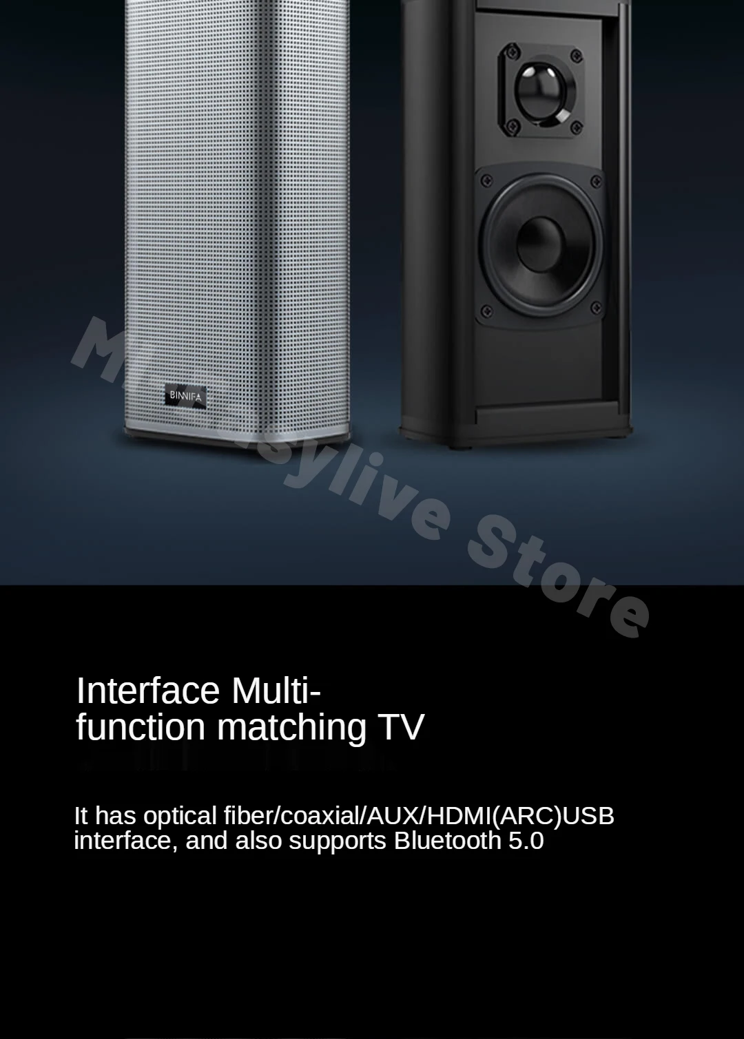 BINNIFA Simulate 5.1 Surround Karaoke Home Theater Live3D 5.8G Anti