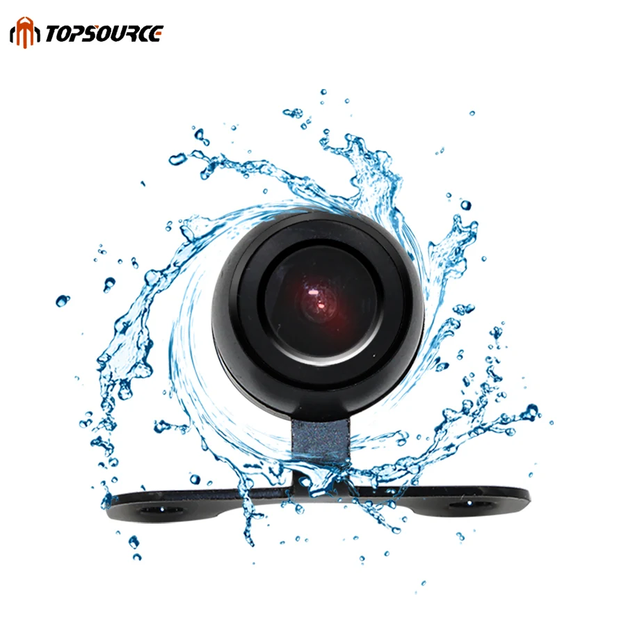 

TOPSOURCE 12V 170 Mini Color 6M Wire CCD Reverse Backup Parking Camera Metal body Waterproof Car Rearview Camera Park Monitor