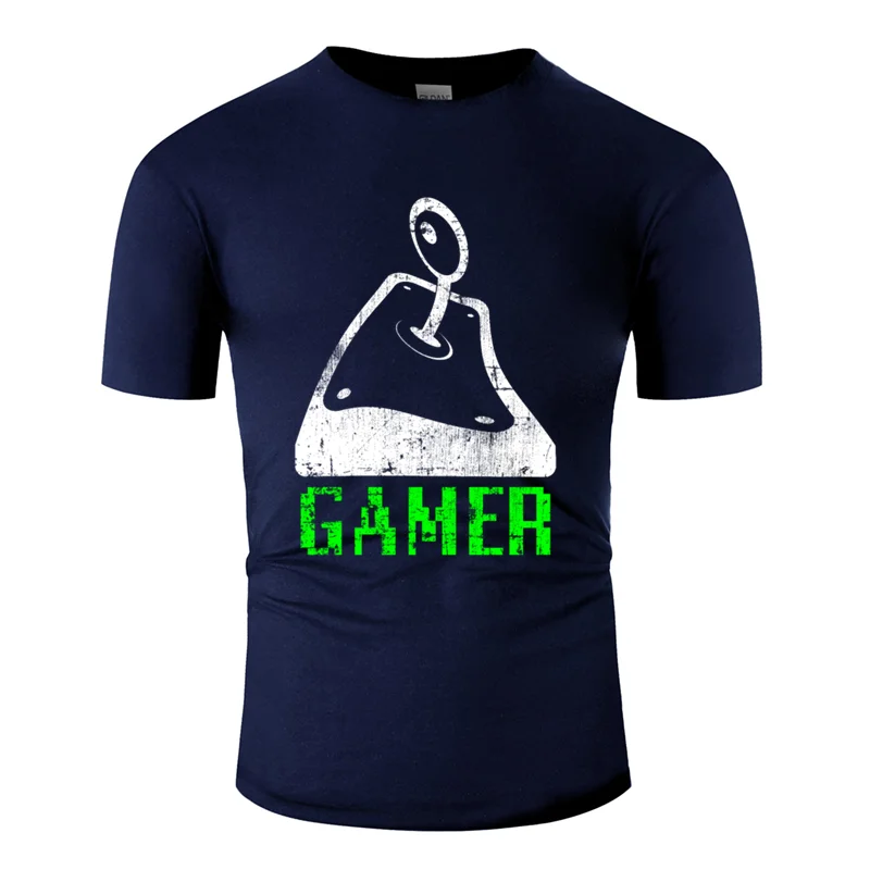 Графический лучше футболка с надписью Gamer одежда большой Размеры S~ 5xl Досуг для мужчин футболка известный О образным вырезом - Цвет: Men-Navy Blue