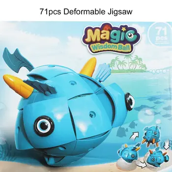 

71 Pcs Figure Deformation Penguin Fish Model Transformation Magnetic Magic Wisdom Ball Deformable Jigsaw Puzzle Gifts for Kids