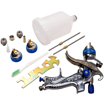 

Spray Gun Kit Primer Gravity Feed Fed 600CC Air Regulator 1.3MM High Volume Low Pressure
