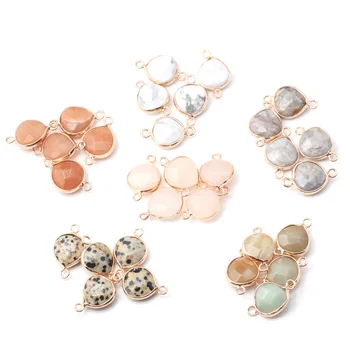

3 pieces Natural Stone Pendant Water Drop Agated Charms Pendant for Jewelry Making Necklace Accessorie for Women size 15x20mm
