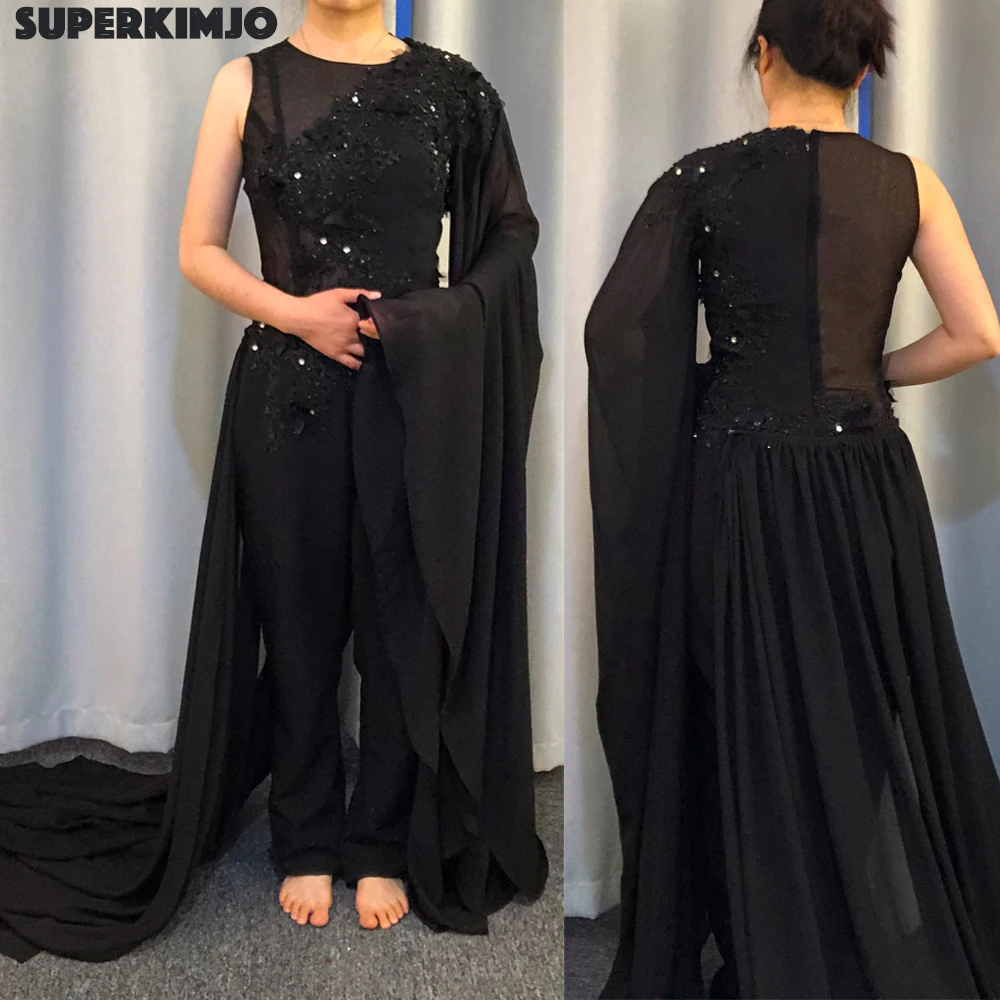 black romper prom dress