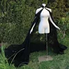 Capa elegante de gasa negra para mujer, Bolero para novia, vestido de noche, abrigo, accesorios de boda, capa de novia, Mantón largo, elfo ► Foto 1/6