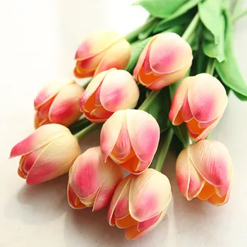 

10 Piece of Simulated Tulip Wedding Party Decoration Home Placed Fake Flowers